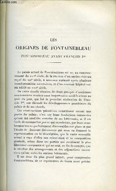 BULLETIN MONUMENTAL 94e VOLUME DE LA COLLECTION N2 - LES ORIGINES DE FONTAINLEBLEAU - FONTAINEBLEAU AVANT FRANCOIS 1er PAR A. BRAY