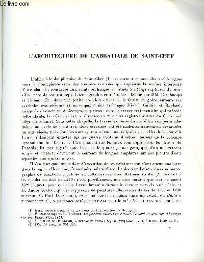 BULLETIN MONUMENTAL 120e VOLUME DE LA COLLECTION N1 - L'ARCHITECTURE DE L'ABBATIALE DE SAINT-CHEF PAR RAYMOND OURSEL
