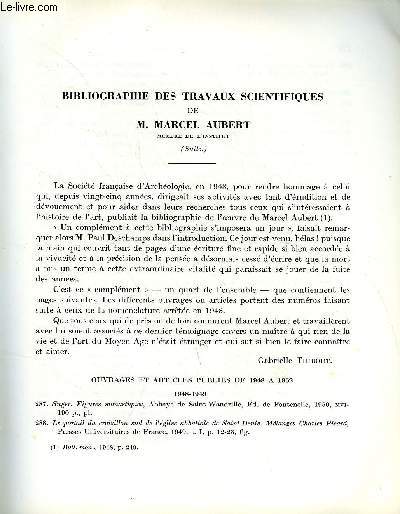 BULLETIN MONUMENTAL 122e VOLUME DE LA COLLECTION N4 - BIBLIOGRAPHIE DES TRAVAUX SCIENTIFIQUES DE M. MARCEL AUBERT (SUITE) PAR MARC THIBOUT