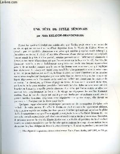 BULLETIN MONUMENTAL 125e VOLUME DE LA COLLECTION N4 - UNE TETE DE STYLE SENONAIS PAR ALAIN ERLANDE-BRANDENBURG