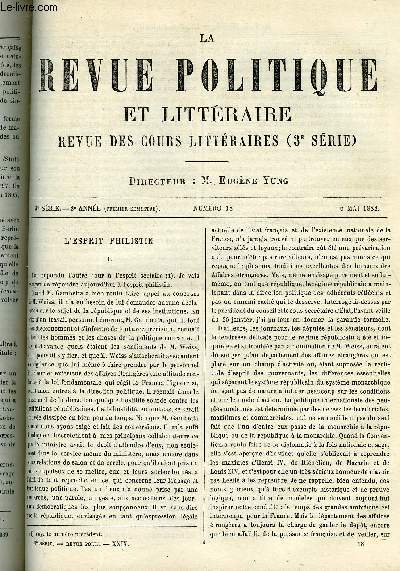 LA REVUE POLITIQUE ET LITTERAIRE 2e ANNEE - 1er SEMESTRE N18 - L'ESPRIT PHILISTIN PAR J.J. WEISS, LE MYSTICISME DE BOSSUET PAR HENRY MICHEL, EVA BROWN PAR TH. BENTZON, LA COLLABORATION PAR ABRAHAM DREYFUS