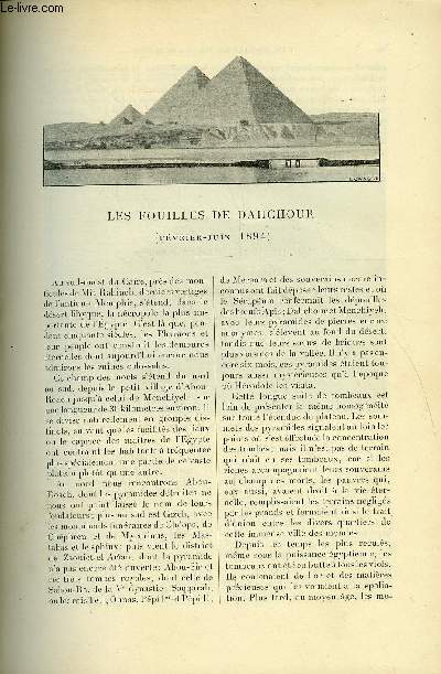 LE MONDE MODERNE TOME 1 - Les fouilles de Dahchour (Fvrier-Juin 1894) par J. de Morgan