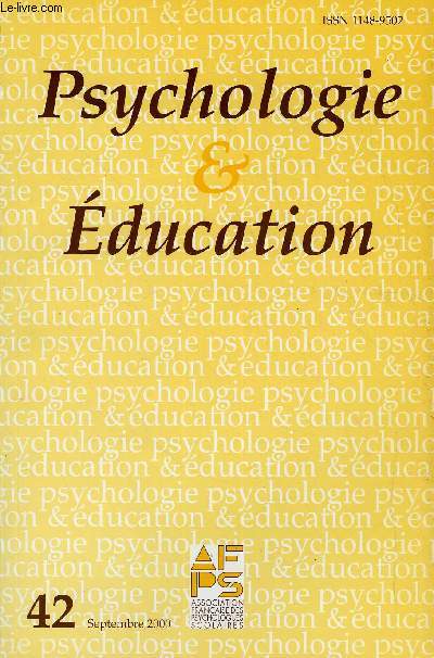 PSYCHOLOGIE & EDUCATION N 42 - Les procdures analytique et lexicale de lecture. Dveloppement normal et pathologique. Les avantages de l'valuation dynamique dans la prdiction des difficults scolaires. Le test du Pays de la Peur - Pays de la Joie