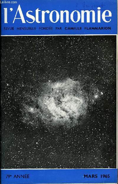 L'ASTRONOMIE - 79e ANNEE - Ch. Fehrenbach : L'observatoire europen au Chili, R. Pillet : S.A.F., M-J Martres : L'activit solaire : rotation n1486, W. Groub : Rflexions sur le cycle solaire, J. Lequeux : les radiosources quasi-stellaires