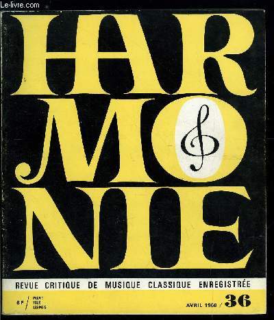 HARMONIE N 36 - Dialogue avec Thomas Schippers, Discographie critique : les Cantates de Bach par Harry Halbreich