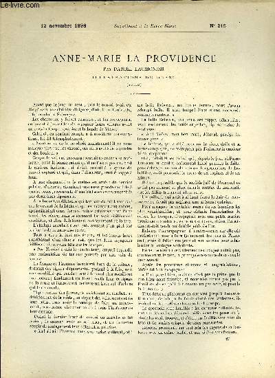 SUPPLEMENT A LA REVUE MAME N 215 - Anne-Marie la providence (suite) par Daniel Laumonier, illustrations de Orazi