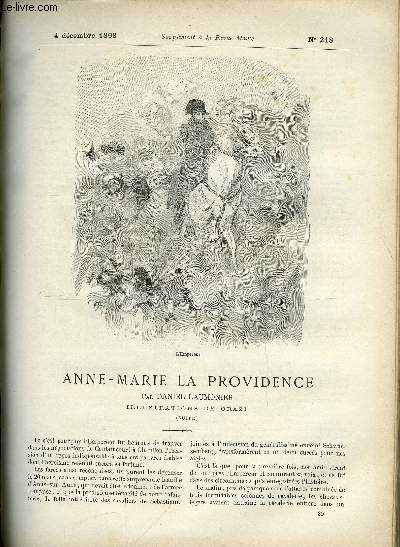 SUPPLEMENT A LA REVUE MAME N 218 - Anne-Marie la providence (suite) par Daniel Laumonier, illustrations de Orazi