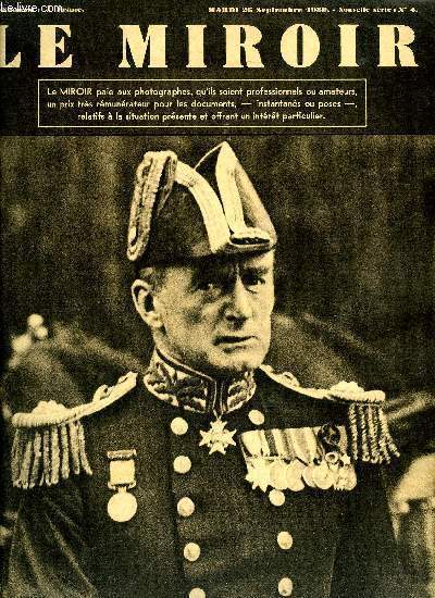 LE MIROIR DES SPORTS N 4 - Comment l'Allemagne a conduit la guerre arienne en Pologne, La guerre, Un hydravion allemand contraint d'amrir dans les eaux nerlandaises, Nous n'oublierons pas la Pologne !, Hitler a mis presque toute l'Europe en armes