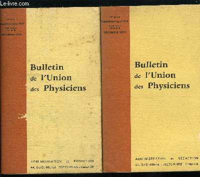 Supplments au Bulletin de l'union des physiciens n 619 - Annales du Baccalaurat Sries C et E, Srie D, Session normale de 1979, Session de remplacement de 1979