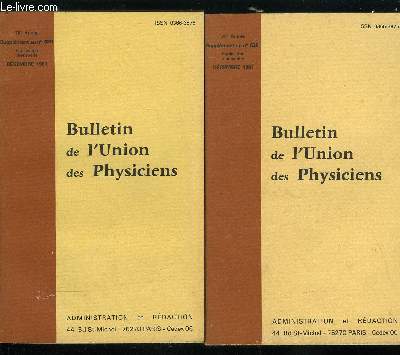 Supplments au Bulletin de l'union des physiciens n 639 - Annales du Baccalaurat Sries C et E, Srie D, Session normale de 1981, Session de remplacement de 1981