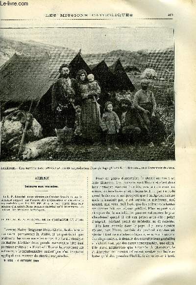 Les missions catholiques n 1896 - Armnie, secours aux malades, Au pays des antankares par le R.P. Paul Pichot, Missions d'Asie, inde franaise