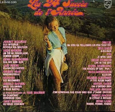 2 DISQUES VINYLE 33T LES 24 SUCCES DE L'ANNEE 1977 ELLE M'OUBLIE DE HALLYDAY / SEA SEX AND SUN DE GAINSBOURG / LES INSOMNIES DE BARBARA / MILLE COLMOBES DE MIREILLE MATHIEU / COMME AVANT DE M. SCHUMAN / LIFE IN THE CITY DE DEMIS ROUSSOS.....