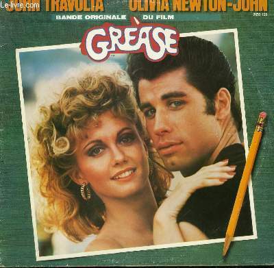 2 DISQUES VINYLE 33T BANDE ORIGINALE DU FILM GREASE. SANDY / LOVE IS MANY SPLENDORED THING / WE GO TOGETHER / YOU'RE THE ONE THAT I WANT....