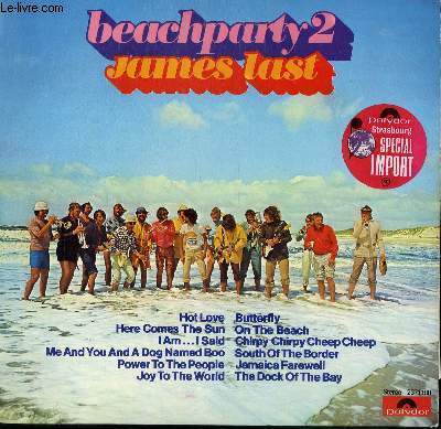 DISQUE VINYLE 33T BEACH PARTY 2. BUTTERFLY / ON THE BEACH / HERE COMES THE SUN / I AM .. I SAID / JAMAICA FAREWELL / THE DOCK OF THE BEACH / JOY TO THE WORLD / POWER TO THE PEOPLE...