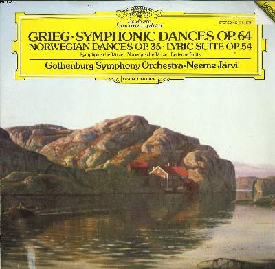 DISQUE VINYLE 33T / SYMPHONIC DANCES OP.64 / NORWEGIAN DANCES OP.35 / LYRIC SUITE OP. 54 / GOTHENBURG SYMPHONY ORCHESTRA dirig par NEEME JRVI