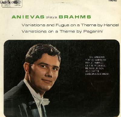 DISQUE VINYLE 33T VARIATIONS AND FUGUE ON A THEME BY HANDEL, VARIATIONS ON A THEME BY PAGANINI.