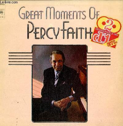 DISQUE VINYLE 33TGREAT MOMENTS OF PERCY FAITH-2DISQUES
