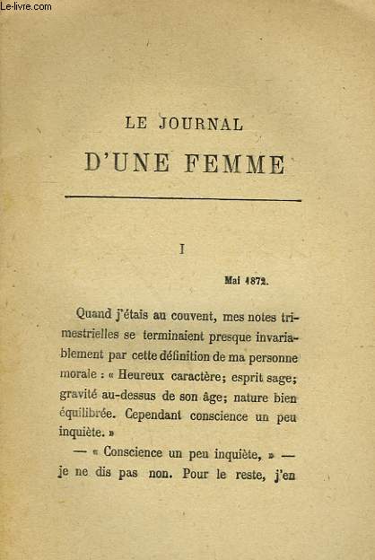 LE JOURNAL D'UNE FEMME.