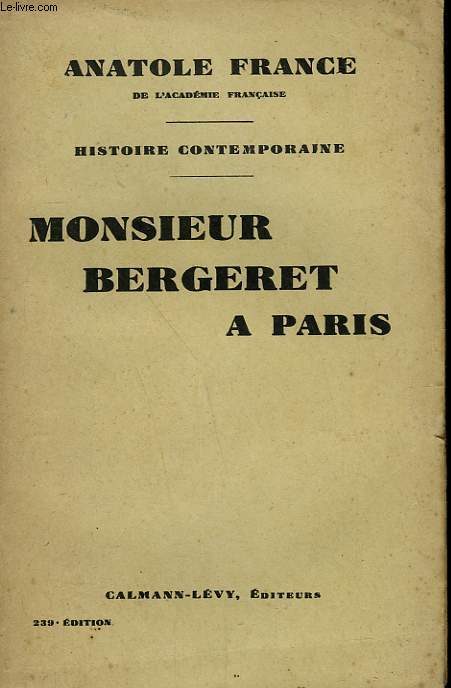MONSIEUR BERGERET A PARIS.