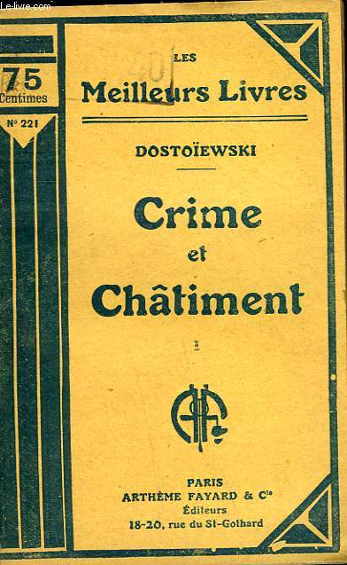 CRIME ET CHATIMENT - TOME 1