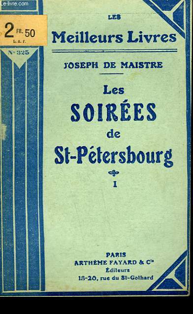 LES SOIREES DE ST PETERSBOURG - TOME 1