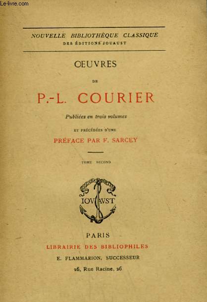 OEUVRES DE P.-L. COURIER. TOME 2.