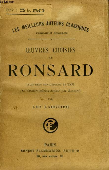OEUVRES CHOISIES DE RONSARD.
