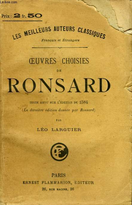 OEUVRES CHOISIES DE RONSARD.