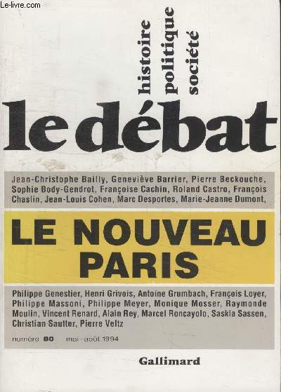 COLLECTION LE DEBAT N 80.LE NOUVEAU PARIS.