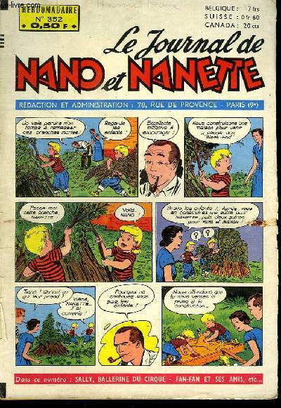 LE JOURNAL DE NANO ET NANETTE N 352.