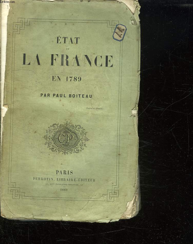 ETAT DE LA FRANCE EN 1789.