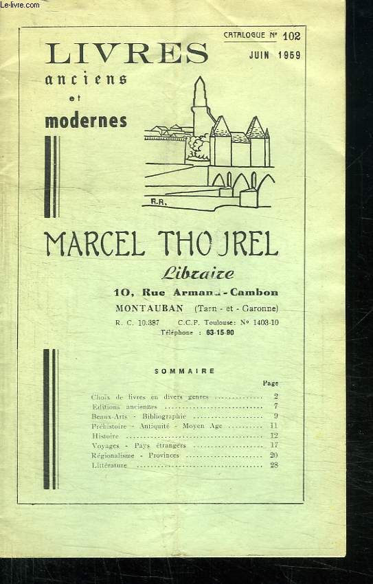 5 CATALOGUES DE LA LIBRAIRIE MARCEL THOUREL. N 99 AU N 102.