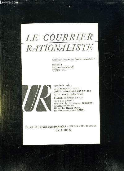 LE COURRIER RATIONALISTE SUPPLEMENT AU CAHIERS RATIONALISTES N 4 FEVRIER 1975.