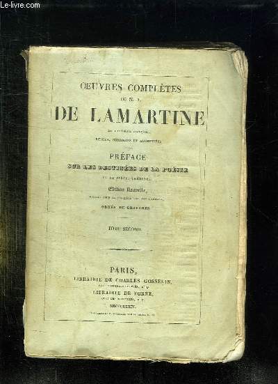 OEUVRES COMPLETES DE MA DE LAMARTINE. TOME 2. EDITION NOUVELLE.
