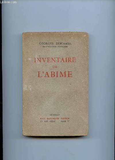 INVENTAIRE DE L ABIME. 1884 - 1901.