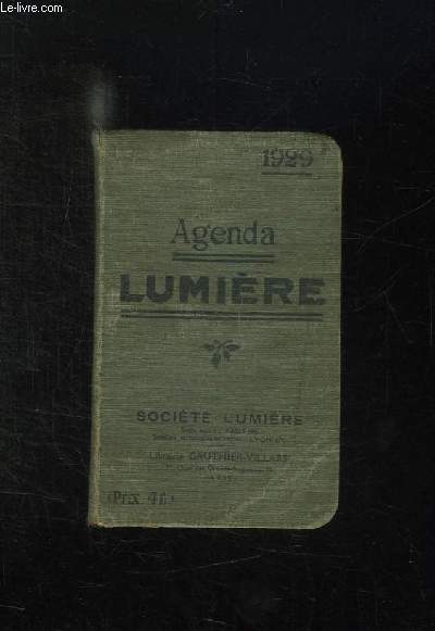 AGENDA LUMIERE 1929.