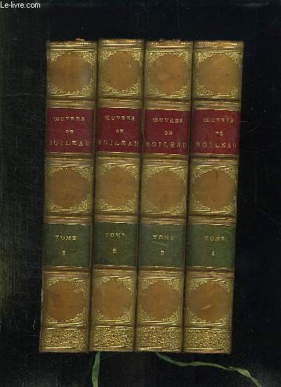 4 TOMES. OEUVRES COMPLETES DE BOILEAU.
