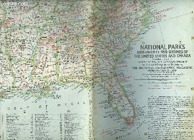 CARTE. NATIONAL PARKS MONUMENTS AND SHRINES OF THE UNITEDS STATES ANS CANADA.