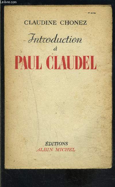 INTRODUCTION A PAUL CLAUDEL