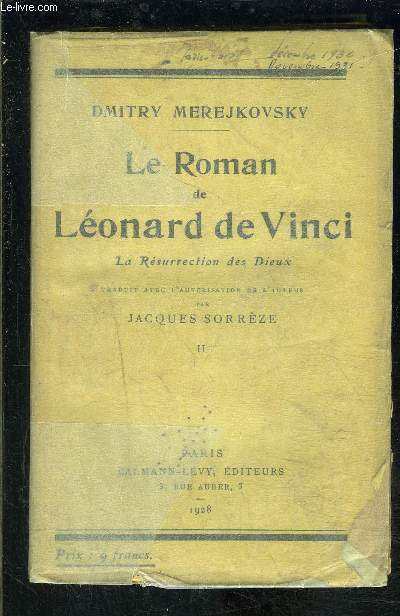 LE ROMAN DE LEONARD DE VINCI- TOME 2- vendu seul- LA RESURRECTION DES DIEUX