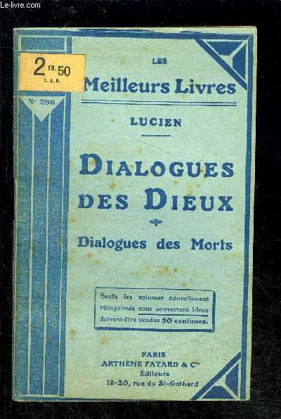 DIALOGUES DES DIEUX- DIALOGUES DES MORTS