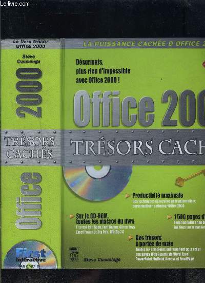 OFFICE 2000- TRESORS CACHES- CD ROM INCLUS