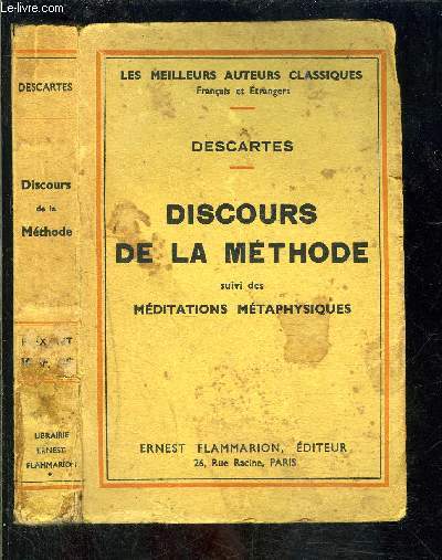 DISCOURS DE LA METHODE SUIVI DES MEDITATIONS METAPHYSIQUES