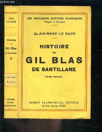HISTOIRE DE GIL BLAS DE SANTILLANE- TOME 2 VENDU SEUL