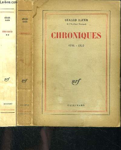 CHRONIQUES- 2 TOMES EN 2 VOLUMES- 1934-1953 / 1954-1964