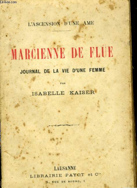 MARCIENNE DE FLUE, JOURNAL DE LA VIE D'UNE FEMME