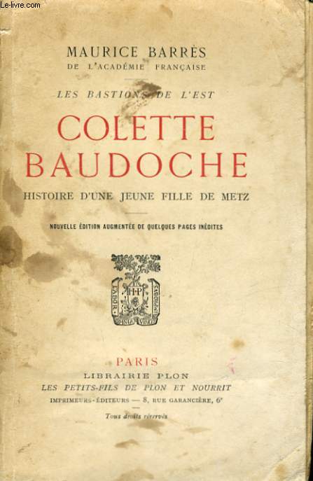 COLETTE BAUDOCHE, HISTOIRE D'UNE JEUNE FILLE DE METZ