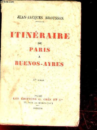 ITINERAIRE DE PARIS DE BUENOS AYRES