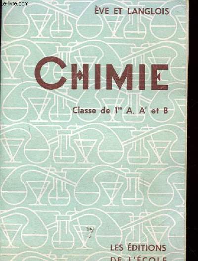 CHIMIE CLASSES DE 1ERE A ET B