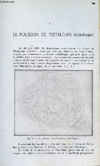 Le Polissoir de Festalemps (Dordogne).